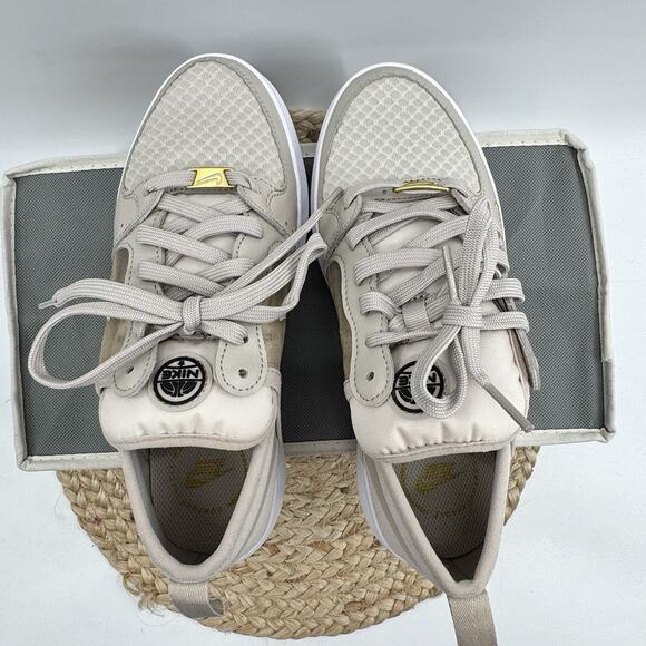 Nike Women Court Vision Alta Sneakers 7.5 Cream Greige* Minimalist Capsule Bloke - Picture 4 of 8